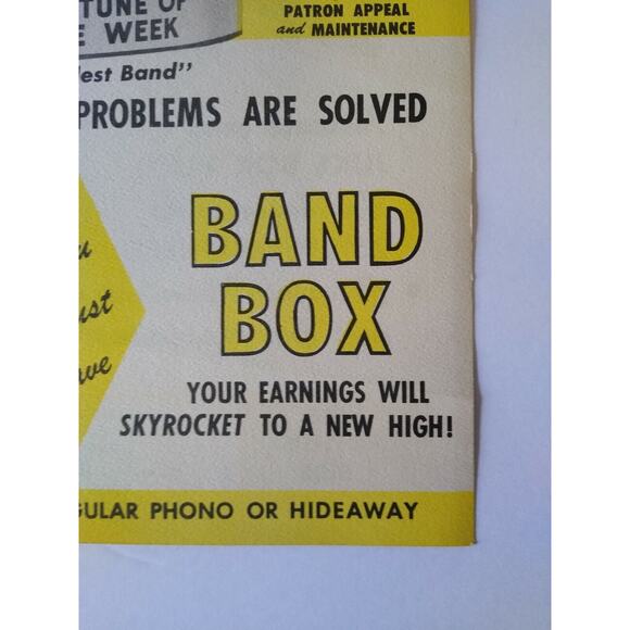 Chicago Coin Band Box Jukebox Flyer 1952 Original Animated Manikin Musicians NOS - Picture 7 of 11